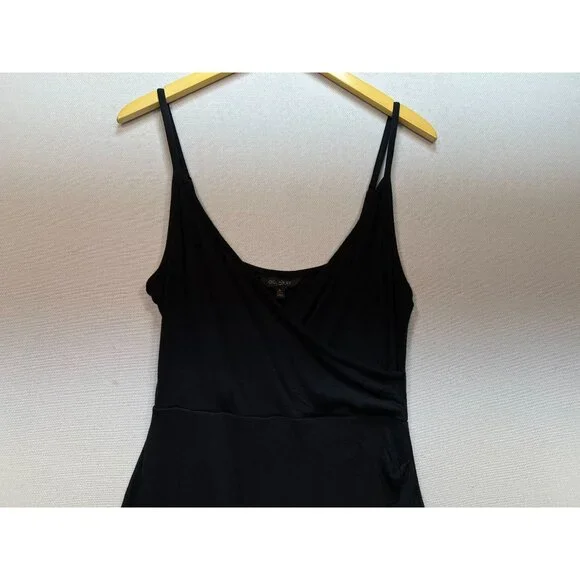 Goldray Women's One Piece Swim Dress Wrap Front Sleeveless Size PM Black Stretch - Picture 4 of 10